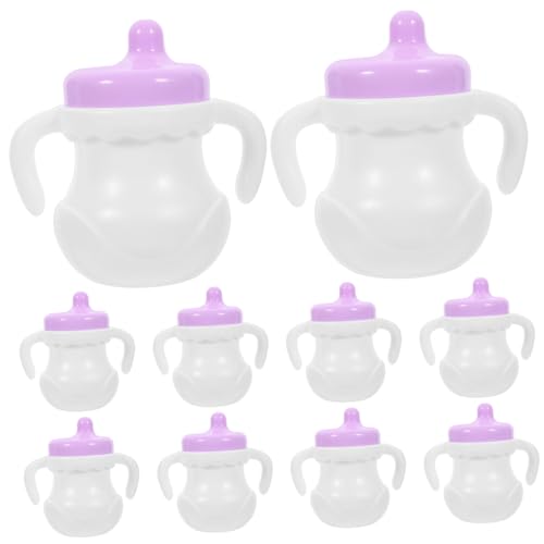 PHENOFICE 10 Stück Babyflaschen Für Mädchen, Puppenflaschen, Kindergeschenk, Kognitive Spielzeugpuppe, Milchflaschen, Kleine Fläschchen, Babypuppen Flaschen, Babypuppen Flaschen, Spielzeug, von PHENOFICE