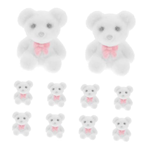 PHENOFICE 10 Stück Teiliges Bärenfiguren aus Flockstoff Niedliche Desktop Dekorationen für Garten und Partys DIY Projekte und von PHENOFICE