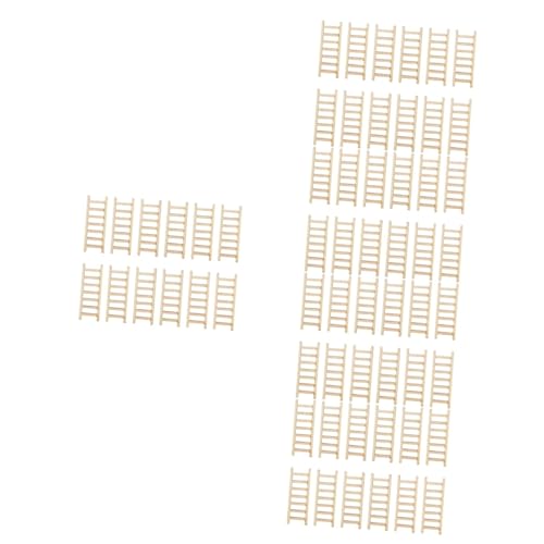 PHENOFICE 100 STK Simulations Leiter Miniaturleiter Mini-Trittleiter Mini- winzige Möbel Holzleiter Dekoration DIY Dekoration Holzleiter Mini-Hausleitern Mikrolandschaftsdekor hölzern von PHENOFICE