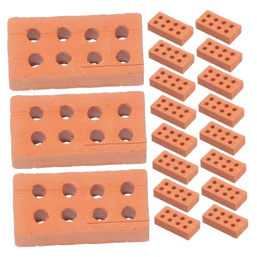 PHENOFICE 100st Mini-ziegelfliesen Kleine Ziegelsteine Mini-rote Ziegel 1 Mauerstein Im Maßstab 16 Realistische Kleine Steine Mini-kunststeine Kleine Mauersteine Feengarten-Ziegel Ton von PHENOFICE