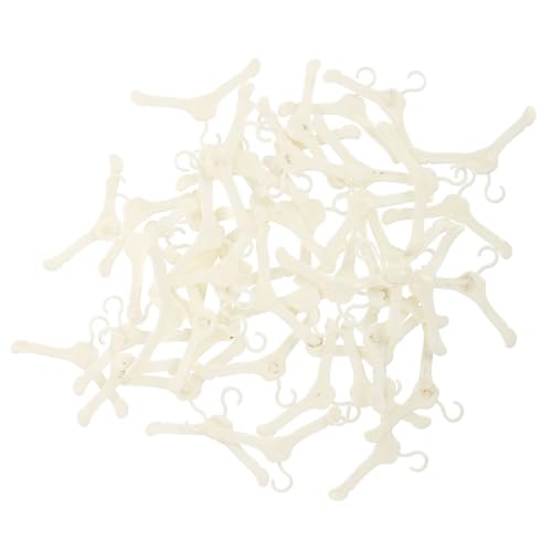 PHENOFICE Weiße Kleiderbügel 100st Puppenaufhänger Kleine Kleiderbügel Puppenkleiderbügel Mini-kleiderbügel Kleiderbügel Für Mädchenpuppen Ständer Für Puppenkleider Mini-hausaufhänger Plastik Weiß von PHENOFICE
