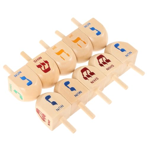 PHENOFICE 10Stücke Holz Dreidel Set für Chanukka Dreidel Dekorationen Gruppenaktivitäten und Festliche für Familien PHENOFICE 10Stücke Holz Dreidel Set für Chanukka Dreidel Dekorationen Gruppenaktivitäten und Festliche für Familien von PHENOFICE
