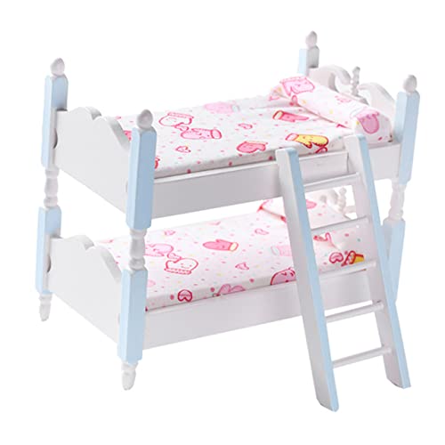 PHENOFICE 12 Puppenhaus Miniatur öbel Set Bunk Bed Für Kinderzimmer Dekoration Puppenhaus Einrichtung Und Zubehör Bunk Bed Für Puppenhaus von PHENOFICE