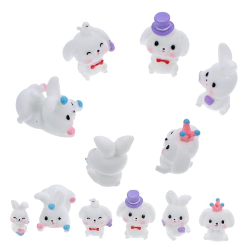 PHENOFICE Miniatur-hasenfiguren Für Garten Tischdeko Puppenhaus Aus Harz Cartoon-Design 12 Stück Mikro-landschaftsornamente von PHENOFICE