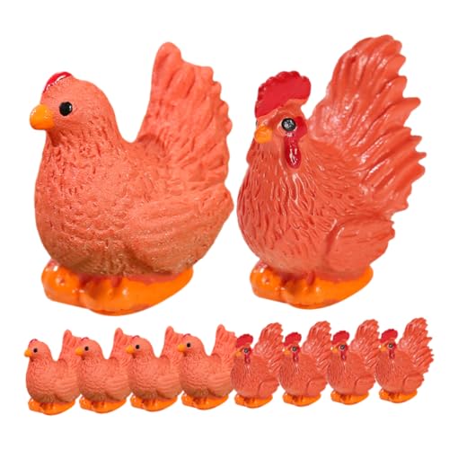 PHENOFICE Gartendeko Huhn 12 Mikro Landschaftsornamente Tierfiguren Henne Ornamente Kunsthandwerk Huhn Für Die Dekoration Hühnerfiguren Kleine Hühnerstatue Mikro von PHENOFICE