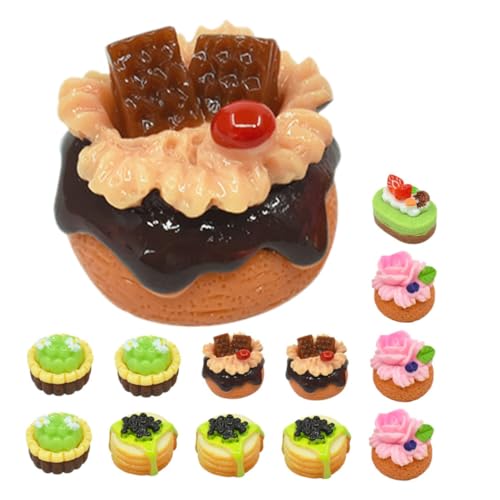 PHENOFICE 12 Stück Simulierter Obstkuchen Mini Küchenzubehör Mini Küchen Szenen Dekor Miniatur Kuchen Dessert Mini Dekorationen Gefälschtes Dessert Gefälschtes von PHENOFICE
