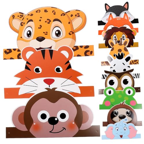 PHENOFICE 12 Stück Papierkronenhüte Mit Tiermotiven Partyhüte Für Geburtstage Für Kinder Und Kleinkinder PHENOFICE 12 Stück Papierkronenhüte Mit Tiermotiven Partyhüte Für Geburtstage Für Kinder Und Kleinkinder von PHENOFICE