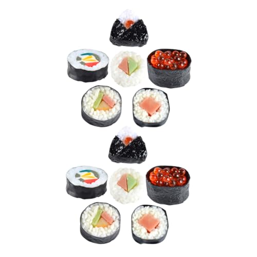 PHENOFICE 12Stücke Teiliges Realistisches Sushi Modellset aus Künstliche Lebensmittel Requisiten für Fotografie Dekoration und Ausstellungen Verschiedenen Sushi von PHENOFICE