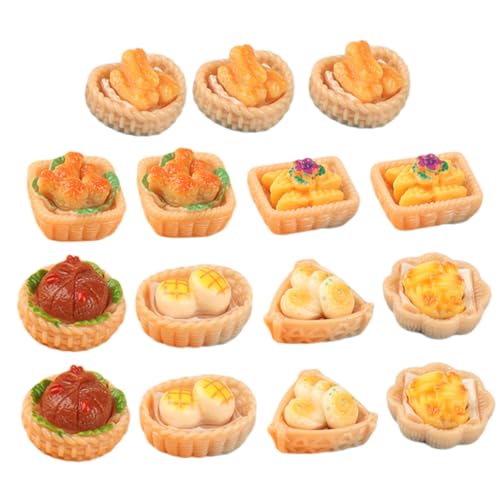 PHENOFICE 15 Stück DIY Essen Spiel Essen Ornament Miniatur Puppenhaus Essen Modell Essen Requisite Miniatur Essen Spielzeug Requisiten Mini Essen Modell Puppenhaus Miniatur Essen Mini von PHENOFICE