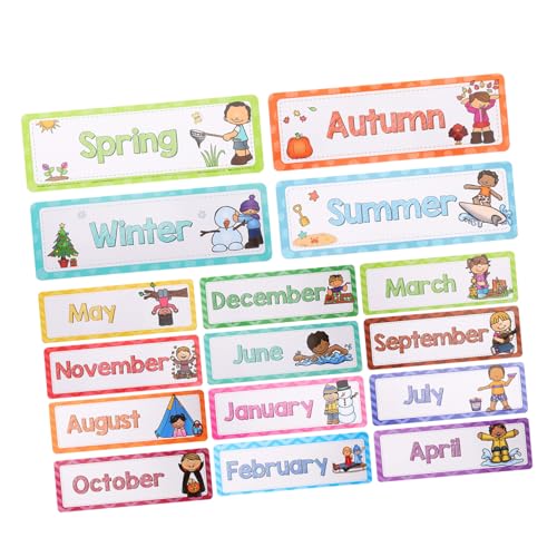 PHENOFICE 16 Stück Teiliges Englisches Monats und Jahreszeiten Lernkartenset für Kindergarten und Klassenzimmer Bunte Flashcards als Lernhilfe und Dekoratives Classroom Decor PHENOFICE 16 Stück Teiliges Englisches Monats und Jahreszeiten Lernkartenset für Kindergarten und Klassenzimmer Bunte Flashcards als Lernhilfe und Dekoratives Classroom Decor von PHENOFICE