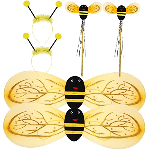 PHENOFICE 2 Sets Kleine Bienen Requisiten, Kostüm Stirnbänder, Bienen Cosplay Zubehör, Cosplay Flügel, Bienen Kostüm Stirnband, Kinderkostüme, Mädchen Bienen Party, Cosplay, Mädchen Bienen von PHENOFICE