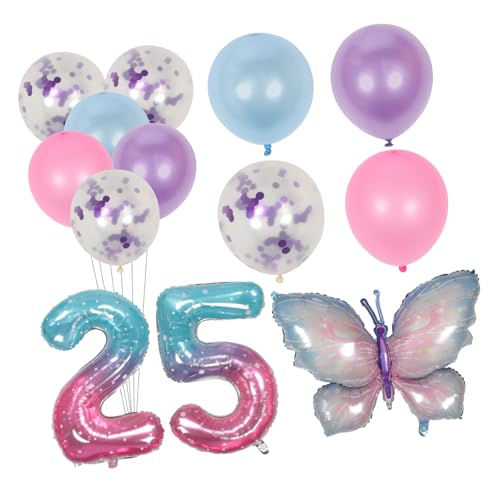 PHENOFICE 2 Sets Schmetterlingsballon Set, Luftballons, Dekoration, Geburtstagsparty Luftballons, Aluminiumfolien Ballon Kit, Geburtstagsdeko, Luftballons, Geburtstagsballons, Folienballons von PHENOFICE