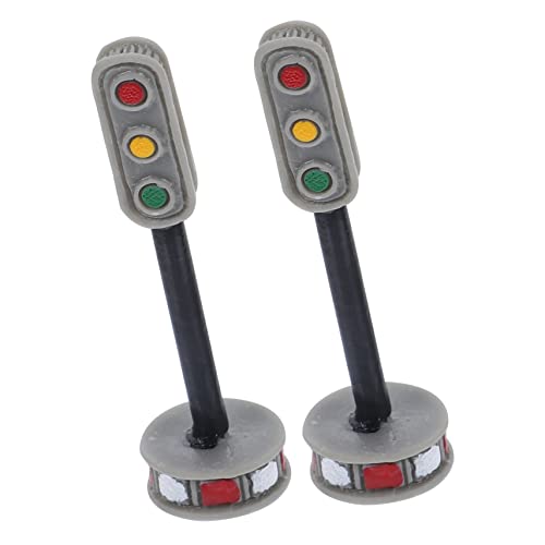 PHENOFICE 2 Stück Ampelmodell, Weihnachtslaternenpfahl, Miniaturlichter, Straßenlaternenpfahl, Miniatur Bremslicht Für Kinder, Miniaturhaus Bausätze, Tiny House Zubehör, Kinderspielset, von PHENOFICE