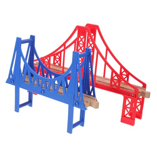 PHENOFICE 2 Stück Eisenbahnschienenspielzeug Eisenbahnbrücke Zugszene Spielzeug Eisenbahnschienenbrücke Spielzeug Kunststoff Eisenbahnbrücke Modelleisenbahnzubehör Brücke Modellbrücke Gleis von PHENOFICE