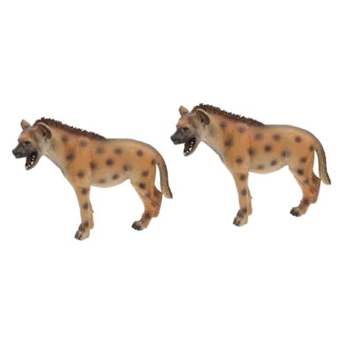 PHENOFICE 2 Stück Simulation Hyänenmodell Simulation Wildtiere Wildtierspielzeug Imitation Hyänenspielzeug Kinder Kognitives Spielzeug Wildtiermodell Kleines Hyänenmodell Hyänenornament von PHENOFICE