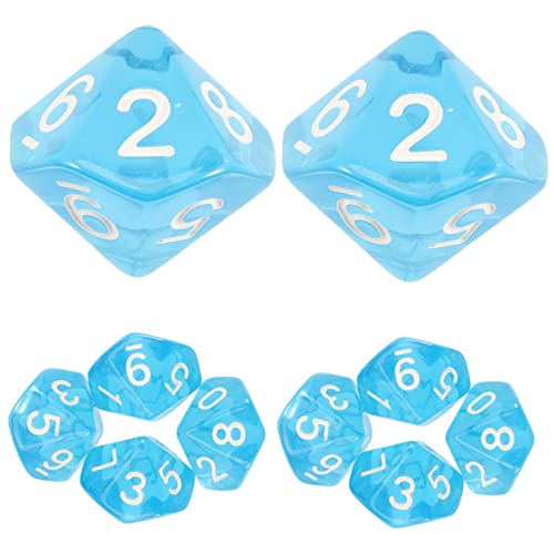 PHENOFICE 20 Stück 10 Würfel Mathe Spiele Tischspiele Für Erwachsene Acryl Blau von PHENOFICE