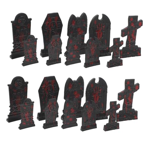 PHENOFICE 20 Stücke Skeleton Halloween Grabstein Handwerk Schmuck Dekorative Kunststoff von PHENOFICE