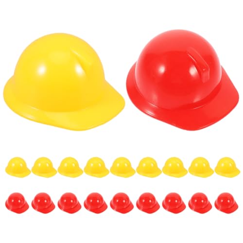 PHENOFICE 20 Stück Mini-bauschutzhelme Für Kinderspielzeug, Kleine Schutzhelme Für Puppen, Kunststoffhelme Für Geburtstagsparty-Dekorationen, Miniatur-hüte Zum Basteln, Gelb Und Rot PHENOFICE 20 Stück Mini-bauschutzhelme Für Kinderspielzeug, Kleine Schutzhelme Für Puppen, Kunststoffhelme Für Geburtstagsparty-Dekorationen, Miniatur-hüte Zum Basteln, Gelb Und Rot von PHENOFICE