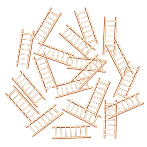PHENOFICE 20Stücke Mini Holzleitern für Puppenhaus und DIY Projekte Mikro Landschaftsleiter Sicheres und Langlebiges Dekorationszubehör für Kreative Bastelideen von PHENOFICE