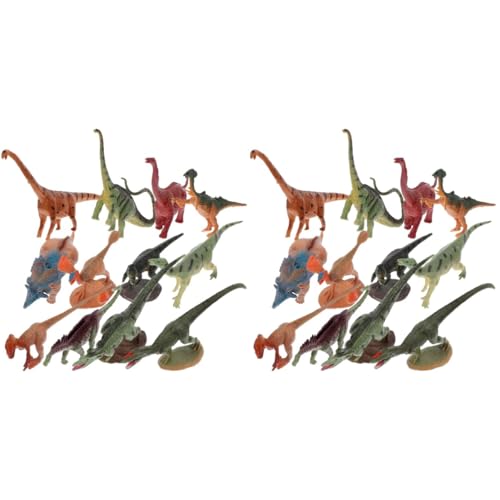 PHENOFICE 24 Stück Simulierte Dinosauriermodelle, Dekoratives Dinosaurierspielzeug, Dinosaurierfigur Für Spiele, Dinosaurierstatue Für Kinder, Cartoon Dinosauriermodell, Spielende von PHENOFICE