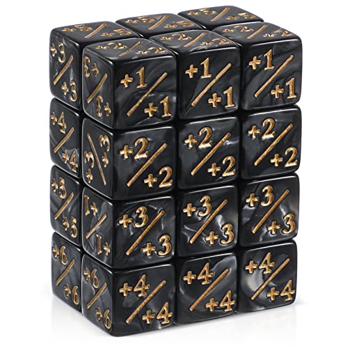 PHENOFICE 24Stücke Token Würfel Acryl Würfel für Kartenspiele und Lernaktivitäten mit Plus und Minuszeichen für Kreative Spiele von PHENOFICE