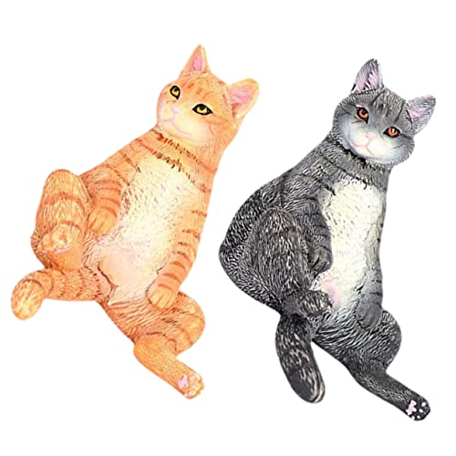 PHENOFICE 2St Simulation Katzen Ornamente Katze Tiermodell der schwarzen Katze kleines Katzenmodell Katzen Spielzeug cat Toys lebensechte Katzenfigur Desktop-Katzendekor PVC von PHENOFICE