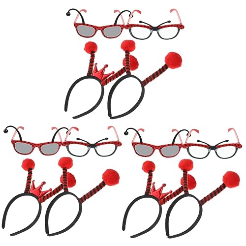 PHENOFICE 3 Sätze Weil Marienkäfer-Requisiten Marienkäferkostüm Für Burleske Accessoires Marienkäfer-Brille Band Stirnbänder Dame Bommel Haarband Marienkäfer Rot Plastik PHENOFICE 3 Sätze Weil Marienkäfer-Requisiten Marienkäferkostüm Für Burleske Accessoires Marienkäfer-Brille Band Stirnbänder Dame Bommel Haarband Marienkäfer Rot Plastik von PHENOFICE