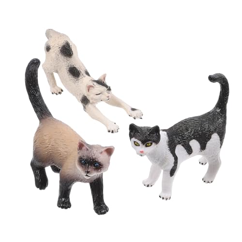 PHENOFICE 3 Stück Katzenmodell, Minifiguren, Pflanzenornamente, Kätzchenmodelle, Tierfiguren, Kleintiere, Mikro Landschaftsgestaltungsornamente, Katzenparty Dekorationen, Katzenfiguren, von PHENOFICE