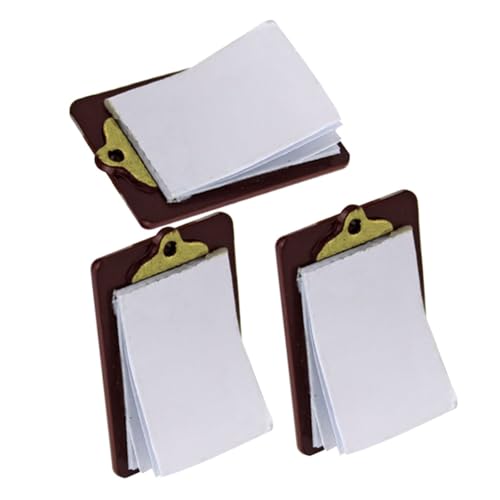 PHENOFICE 3 Stück Mini Tablet, Mini Hausdekor, Mini Zwischenablage, Modell, Foto Requisite, Miniatur Schreibtafel, Puppen Schulbedarf, Puppen Zwischenablage, Spielzeug, Hauszubehör, Mini von PHENOFICE