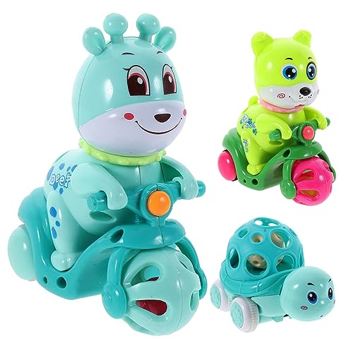 PHENOFICE 3 Stück Push Back Fahrzeuge, Cartoon Auto, Miniatur Spielzeugauto, Trägheits Cartoon Spielzeug, Glocke, Zurückziehauto, Zurückziehspielzeug, Kinderspielzeug, Trägheitsauto, von PHENOFICE