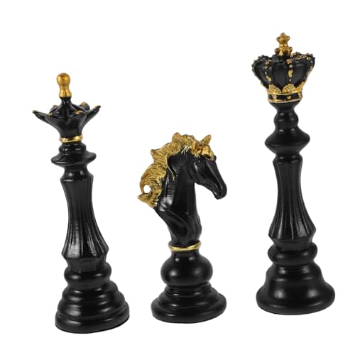 PHENOFICE 3 Stück Schachfigur Deko Teiliges Set Hochwertigem Harz Schachskulpturen für Wohnräume Stilvolle King und Queen Figuren Einsetzbar zur Raumgestaltung PHENOFICE 3 Stück Schachfigur Deko Teiliges Set Hochwertigem Harz Schachskulpturen für Wohnräume Stilvolle King und Queen Figuren Einsetzbar zur Raumgestaltung von PHENOFICE