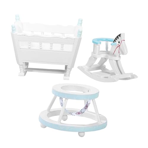 PHENOFICE 3 Teiliges Miniatur Puppenhaus öbel Set Blaues Kinderzimmer Mit Schaukelstuhl Holzpferd Und Lauflernhilfe Für Kreatives Im Puppenhaus PHENOFICE 3 Teiliges Miniatur Puppenhaus öbel Set Blaues Kinderzimmer Mit Schaukelstuhl Holzpferd Und Lauflernhilfe Für Kreatives Im Puppenhaus von PHENOFICE