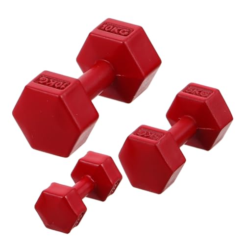 PHENOFICE Robuste Legierung Mini Hanteln Für Puppenhaus 3 Stücke Mini Fitnessgeräte Spielset Zubehör Fantasievolles Spielen von PHENOFICE