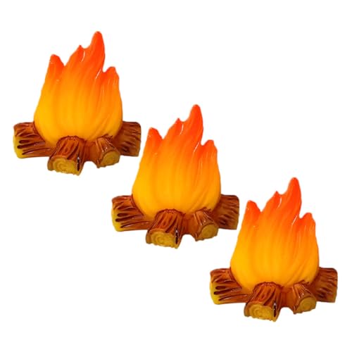 PHENOFICE 3Stücke Miniatur Realistische Feuer Deko für Puppenhaus und Mikrolandschaften Langlebige Garten Ornamente Feenzubehör für Kreative Dekoration von PHENOFICE