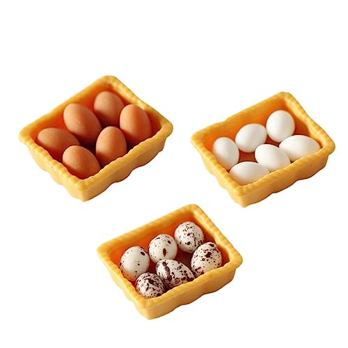 PHENOFICE Miniatur-lebensmittelspielzeug Aus Harz Eierkorb-Set Für Puppenhaus Simulierter Mini-küchenzubehör 3 Stück Emulationsei-Modell PHENOFICE Miniatur-lebensmittelspielzeug Aus Harz Eierkorb-Set Für Puppenhaus Simulierter Mini-küchenzubehör 3 Stück Emulationsei-Modell von PHENOFICE