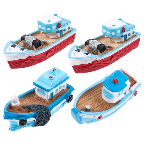 PHENOFICE 4 Stück Fischerboot Ornamente, Desktop Boot, Mini Boot Ornament, Boot, Kunstharz, Basteln, Bootsmodell, Heimdekoration, Fischerschiff Schmuck, Nautische Verzierung, Moderne PHENOFICE 4 Stück Fischerboot Ornamente, Desktop Boot, Mini Boot Ornament, Boot, Kunstharz, Basteln, Bootsmodell, Heimdekoration, Fischerschiff Schmuck, Nautische Verzierung, Moderne von PHENOFICE
