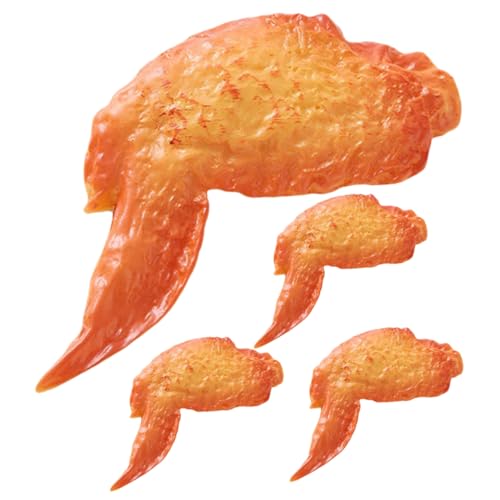 PHENOFICE 4 Stück Simulation Gegrillter Flügel, Hühnerflügel, Gefälschtes Modell, Realistische Simulation Gebratener Hühnerflügel, Gebratener Hühnerflügel, Dekoratives Lebensmittelmodell, von PHENOFICE