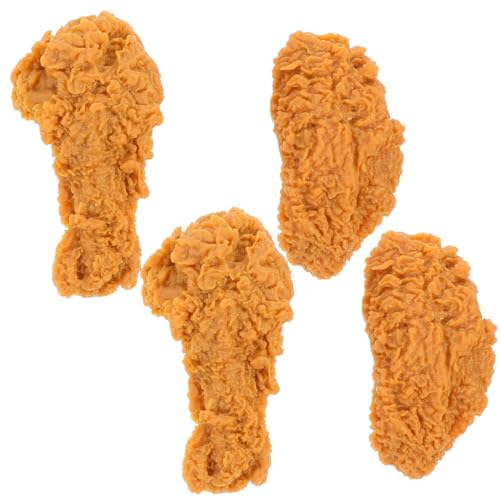 PHENOFICE 4 Stück Simulation Hähnchenschenkel Hähnchenflügel Künstlicher Hähnchenflügel Imitierter Hähnchenflügel Verschleißfestes Lebensmittelmodell Lebensmittelmodell Gefälschter von PHENOFICE
