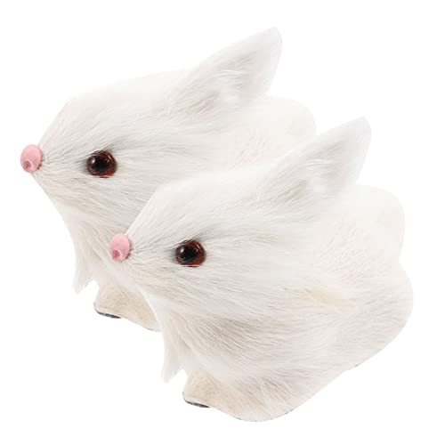 PHENOFICE 4 Stück Simulation Kaninchen Pelzige Gefälschte Kaninchen Puppen Kaninchen Modelle Kaninchen Figuren Kaninchen Statuen Realistische Gefälschte Kaninchen Spielzeug Pelzigen von PHENOFICE