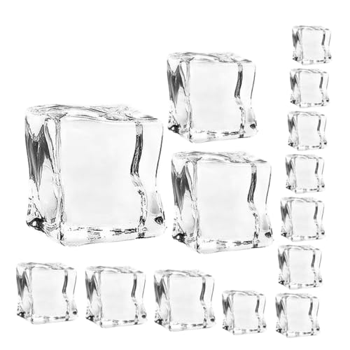 PHENOFICE 40 Stück Acryl Eiswürfel Realistische Künstliche Eiswürfel für Fotografie Dekoration und Lebensmittelpräsentation Verschiedene für Kreative Arrangements und Stilvolle Displays von PHENOFICE
