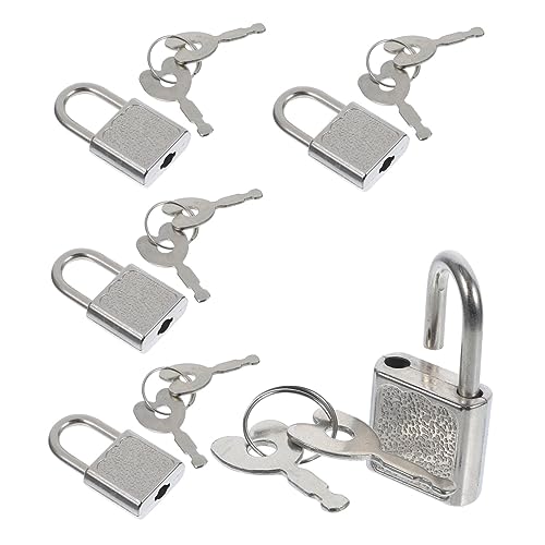 PHENOFICE 5 Sets Box Schatztruhenschloss Kunststoffschloss Kleine Antike Schlüssel Schlösser Mit Schlüsseln Kleines Schloss Schlüssel Spielzeug Piratentruhenschlösser Mini Vorhängeschloss von PHENOFICE