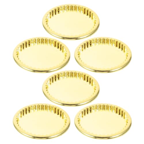 PHENOFICE 6 Stück Mini Goldteller, Mini Hausdekor, Mini Essensteller, Miniatur Dinge, Kleine Tellerdekorationen, Puppen, Miniatur Geschirr, Mini Hausschmuck, Puppenhaus Teller, Mini PHENOFICE 6 Stück Mini Goldteller, Mini Hausdekor, Mini Essensteller, Miniatur Dinge, Kleine Tellerdekorationen, Puppen, Miniatur Geschirr, Mini Hausschmuck, Puppenhaus Teller, Mini von PHENOFICE
