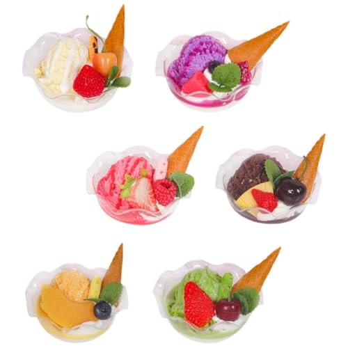 PHENOFICE 6 Stück Simulation Dessert Modell Requisiten Eiscreme Spielzeug Gefälschte Dessert Cupcake Spielzeug Künstliches Eiscreme Gefälschte Eiscreme Gefälschte Lebensmittel Künstlicher von PHENOFICE
