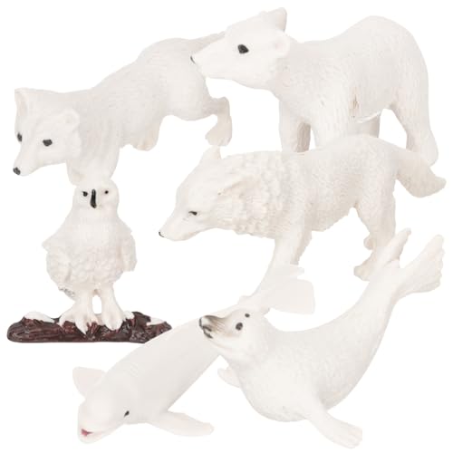 PHENOFICE 6 Stück Winter Tiermodelle, Lebendige Kinderspielzeuge, Miniaturspielzeuge, Spielzeugtiere, Pädagogische Modelle Für Kinder, Winter Outdoor Lernspielzeuge, Tierfiguren, Lebendige von PHENOFICE
