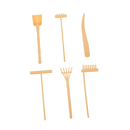 PHENOFICE 6-teiliges Zen-Garten-Sandrechen-Set Sandglättungsrechen Werkzeuge Mini-Rechen Spielzeug leichtes kompaktes Gelb PHENOFICE 6-teiliges Zen-Garten-Sandrechen-Set Sandglättungsrechen Werkzeuge Mini-Rechen Spielzeug leichtes kompaktes Gelb von PHENOFICE