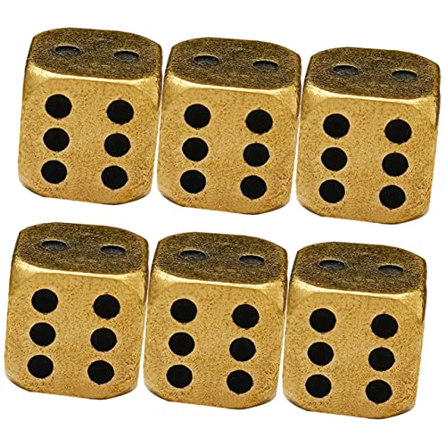PHENOFICE 6Stücke Messing Spielwürfel Robuste Langlebige Würfel für Brettspiele Rollenspiele und Glücksspiel Vintage Design mit Sicherem Rundungs Eck für Komfort PHENOFICE 6Stücke Messing Spielwürfel Robuste Langlebige Würfel für Brettspiele Rollenspiele und Glücksspiel Vintage Design mit Sicherem Rundungs Eck für Komfort von PHENOFICE