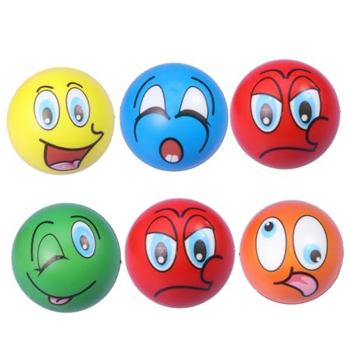 PHENOFICE 6er Set 63mm Anti Stress Bälle Mit Gesicht PU Quetschspielzeug Für Und Erwachsene Stressabbau Zufälligen Designs PHENOFICE 6er Set 63mm Anti Stress Bälle Mit Gesicht PU Quetschspielzeug Für Und Erwachsene Stressabbau Zufälligen Designs von PHENOFICE