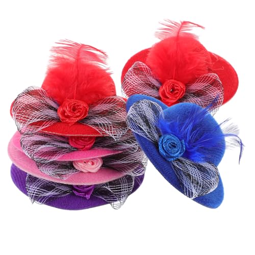 PHENOFICE 6st Puppe Verkleiden Hut Ausgefallene Haarfascinatoren Kleine Haarspange Miniaturhut Teeparty-hüte Selber Machen Mini-Hut Tea-Party-hüte Mini-Hut-Haarspange Teehüte Stoff von PHENOFICE
