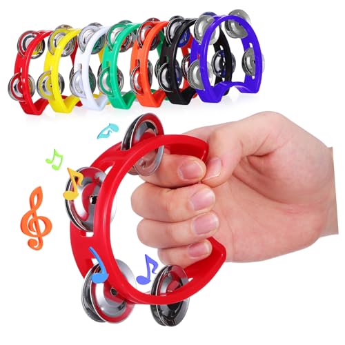 PHENOFICE 7stücke Tamburin Für Junge Mädchen Tamburine Aus Kunststoff Instrumentenset Für Junge Mädchen Mit Glocken Kleine Schlaginstrumente Zum Musizieren Und Entdecken von PHENOFICE