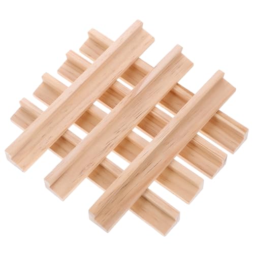 PHENOFICE 8 Stück Holzbuchstaben Ornamente, Planhalter Rack, Brettspiel Tabletts, Dominostein Halter Racks, Spielkarten Tablett, Planhalter Rack, Domino Kreationen, Planhalter, Aufrecht von PHENOFICE
